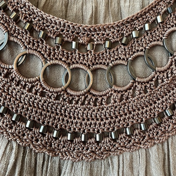 Krazy Kat tan and brown boho style flowy boho style shirt size XL - Picture 4 of 6